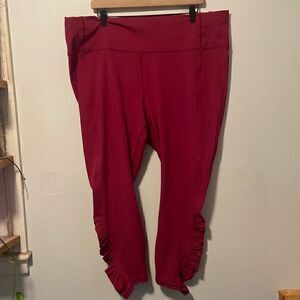 Fabletics Maroon PureLuxe Ruched High Waist Leggings Size 4X
